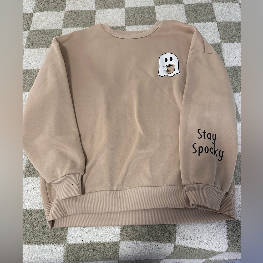 SHEIN Tan 'Stay Spooky' Sweater